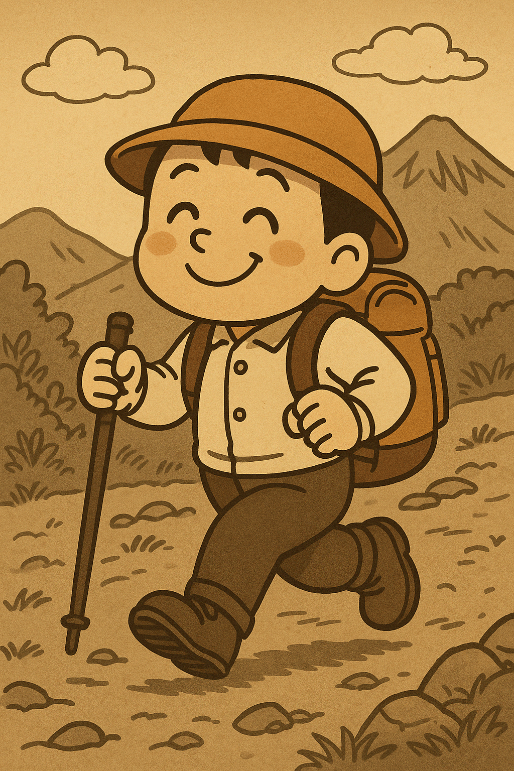 登山で成長するちとせまるくん